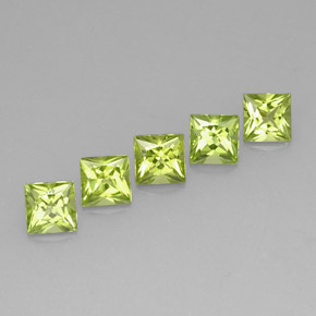 Pedras preciosas de peridoto verde natural de  ct, quadrado, VVS-VS