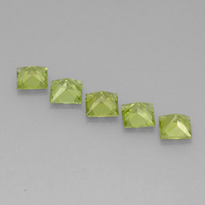 Pedras preciosas de peridoto verde natural de  ct, quadrado, VVS-VS