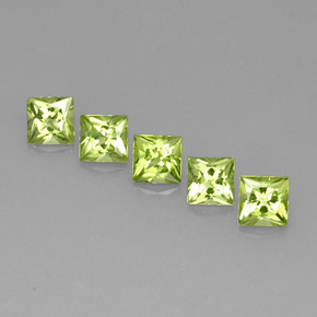 Pedras preciosas de peridoto verde natural de  ct, quadrado, VVS-VS