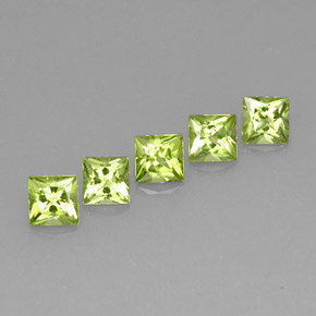 Pedras preciosas de peridoto verde natural de  ct, quadrado, VVS-VS