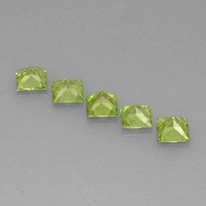Pedras preciosas de peridoto verde natural de  ct, quadrado, VVS-VS