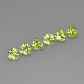 Pedras preciosas de peridoto verde natural de  ct, formato de coração, VVS-VS
