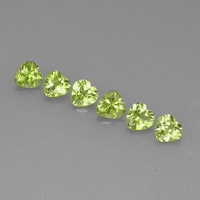 Pedras preciosas de peridoto verde natural de  ct, formato de coração, VVS-VS