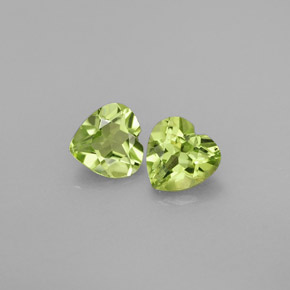 Pedras preciosas de peridoto verde natural de  ct, formato de coração, VVS-VS