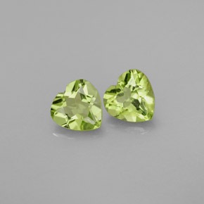 Pedras preciosas de peridoto verde natural de  ct, formato de coração, VVS-VS