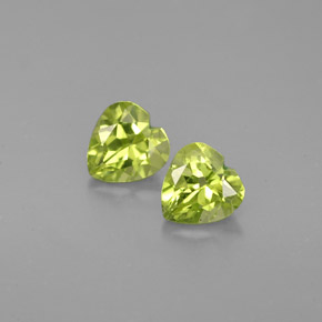 Pedras preciosas de peridoto verde natural de  ct, formato de coração, VS