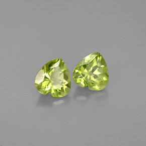 Pedras preciosas de peridoto verde natural de  ct, formato de coração, VS