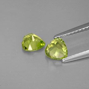 Pedras preciosas de peridoto verde natural de  ct, formato de coração, VS