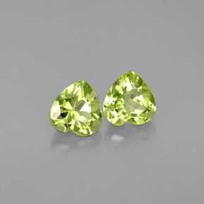 Pedras preciosas de peridoto verde natural de  ct, formato de coração, VS