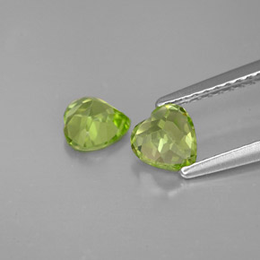 Pedras preciosas de peridoto verde natural de  ct, formato de coração, VS