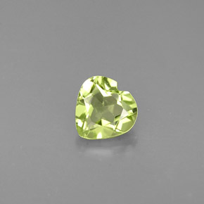 Peridoto verde natural 0,54ct, formato de coração, VVS-VS