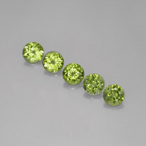 Pedras preciosas de peridoto verde natural de  ct, corte redondo, VVS-VS