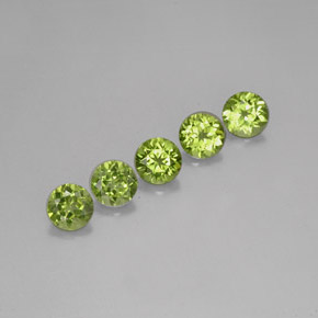 Pedras preciosas de peridoto verde natural de  ct, corte redondo, VVS-VS