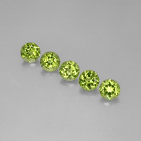 Pedras preciosas de peridoto verde natural de  ct, corte redondo, VVS-VS