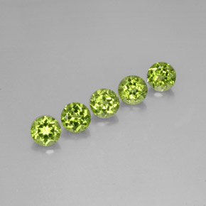 Pedras preciosas de peridoto verde natural de  ct, corte redondo, VVS-VS