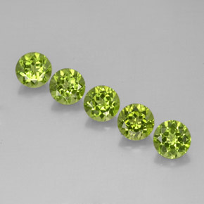 Pedras preciosas de peridoto verde natural de  ct, corte redondo, VVS-VS