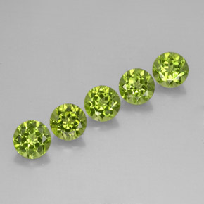 Pedras preciosas de peridoto verde natural de  ct, corte redondo, VVS-VS