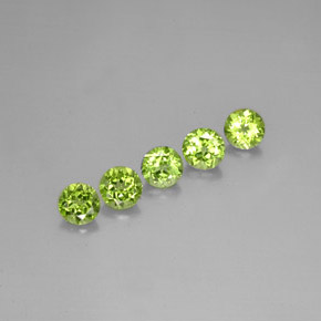 Pedras preciosas de peridoto verde natural de  ct, corte redondo, VVS-VS