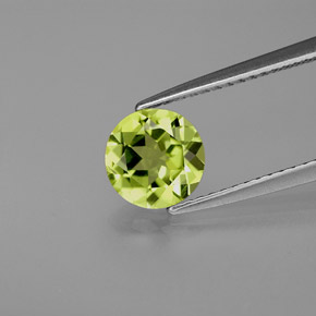 Peridoto verde natural 1,21ct, corte redondo, VS