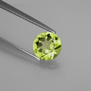 Peridoto verde natural 1,21ct, corte redondo, VS
