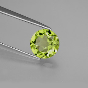 Peridoto verde natural 1,35ct, corte redondo, VS