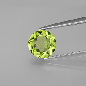 Peridoto verde natural 1,35ct, corte redondo, VS