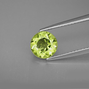 Peridoto verde natural 1,21ct, corte redondo, VVS-VS