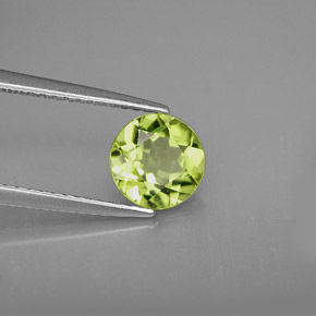 Peridoto verde natural 1,21ct, corte redondo, VVS-VS