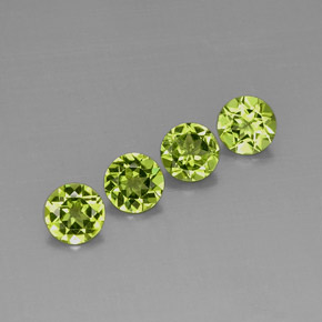 Pedras preciosas de peridoto verde natural de  ct, corte redondo, VVS-VS