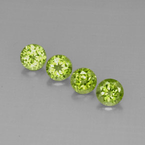 Pedras preciosas de peridoto verde natural de  ct, corte redondo, VVS-VS