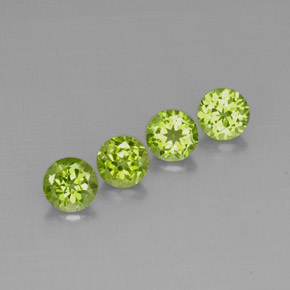 Pedras preciosas de peridoto verde natural de  ct, corte redondo, VVS-VS