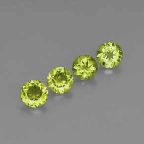 Pedras preciosas de peridoto verde natural de  ct, corte redondo, VVS-VS