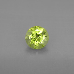 Peridoto verde natural 0,84ct, corte redondo, VS