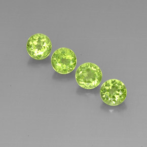 Pedras preciosas de peridoto verde natural de  ct, corte redondo, VVS-VS
