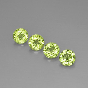 Pedras preciosas de peridoto verde natural de  ct, corte redondo, VVS-VS
