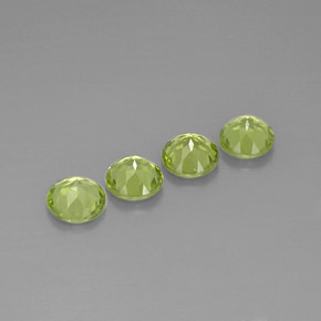 Pedras preciosas de peridoto verde natural de  ct, corte redondo, VVS-VS