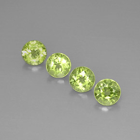 Pedras preciosas de peridoto verde natural de  ct, corte redondo, VVS-VS