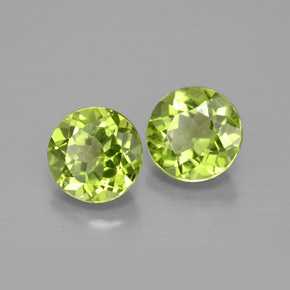Pedras preciosas de peridoto verde natural de  ct, corte redondo, VVS-VS