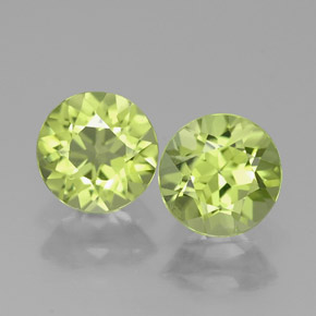 Pedras preciosas de peridoto verde natural de  ct, corte redondo, VVS-VS