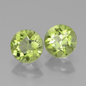 Pedras preciosas de peridoto verde natural de  ct, corte redondo, VVS-VS