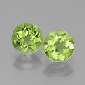 Pedras preciosas de peridoto verde natural de  ct, corte redondo, VVS