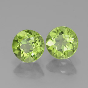Pedras preciosas de peridoto verde natural de  ct, corte redondo, VVS