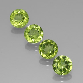 Pedras preciosas de peridoto verde natural de  ct, corte redondo, VVS-VS