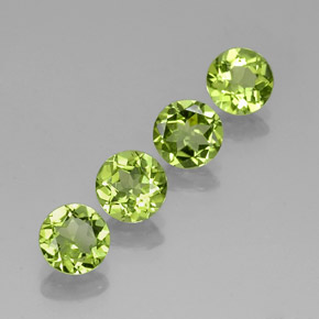 Pedras preciosas de peridoto verde natural de  ct, corte redondo, VVS-VS