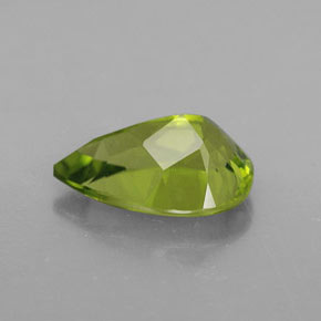 Peridoto verde natural 3,44ct, formato de pêra, VVS