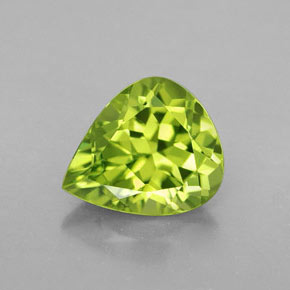 Peridoto verde natural 3,16ct, formato de pêra, VVS