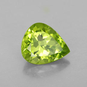 Peridoto verde natural 3,16ct, formato de pêra, VVS