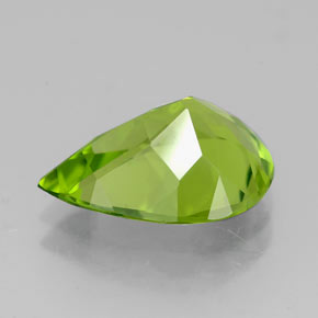 Peridoto verde natural 4,02ct, formato de pêra, VVS-VS