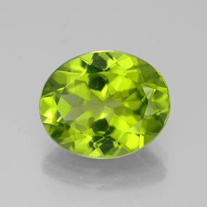 Peridoto verde vivo Natural 3.58ct, Corte Oval, VS