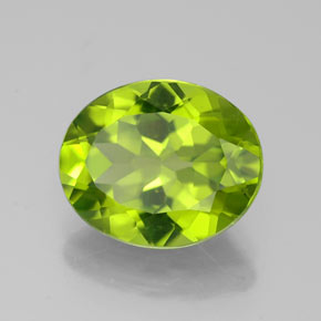 Peridoto verde vivo Natural 3.58ct, Corte Oval, VS